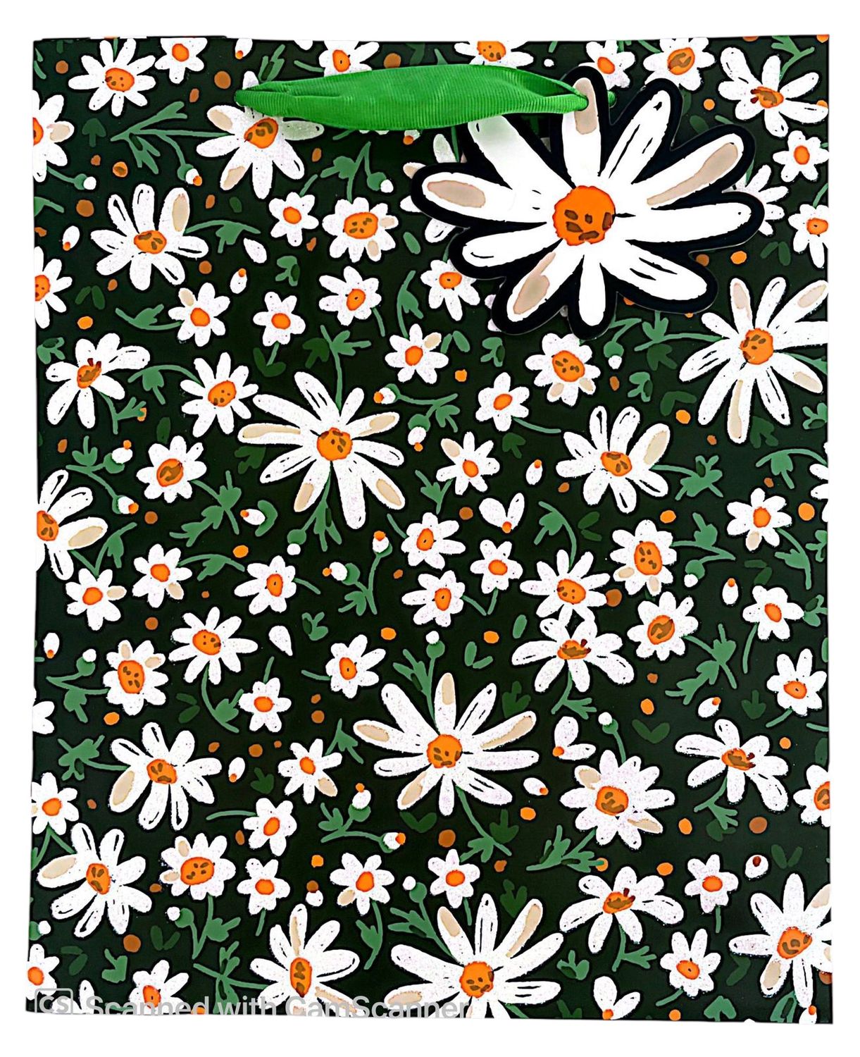 Flowers Dark Green Medium Gift Bag PK3 (R20 Each)