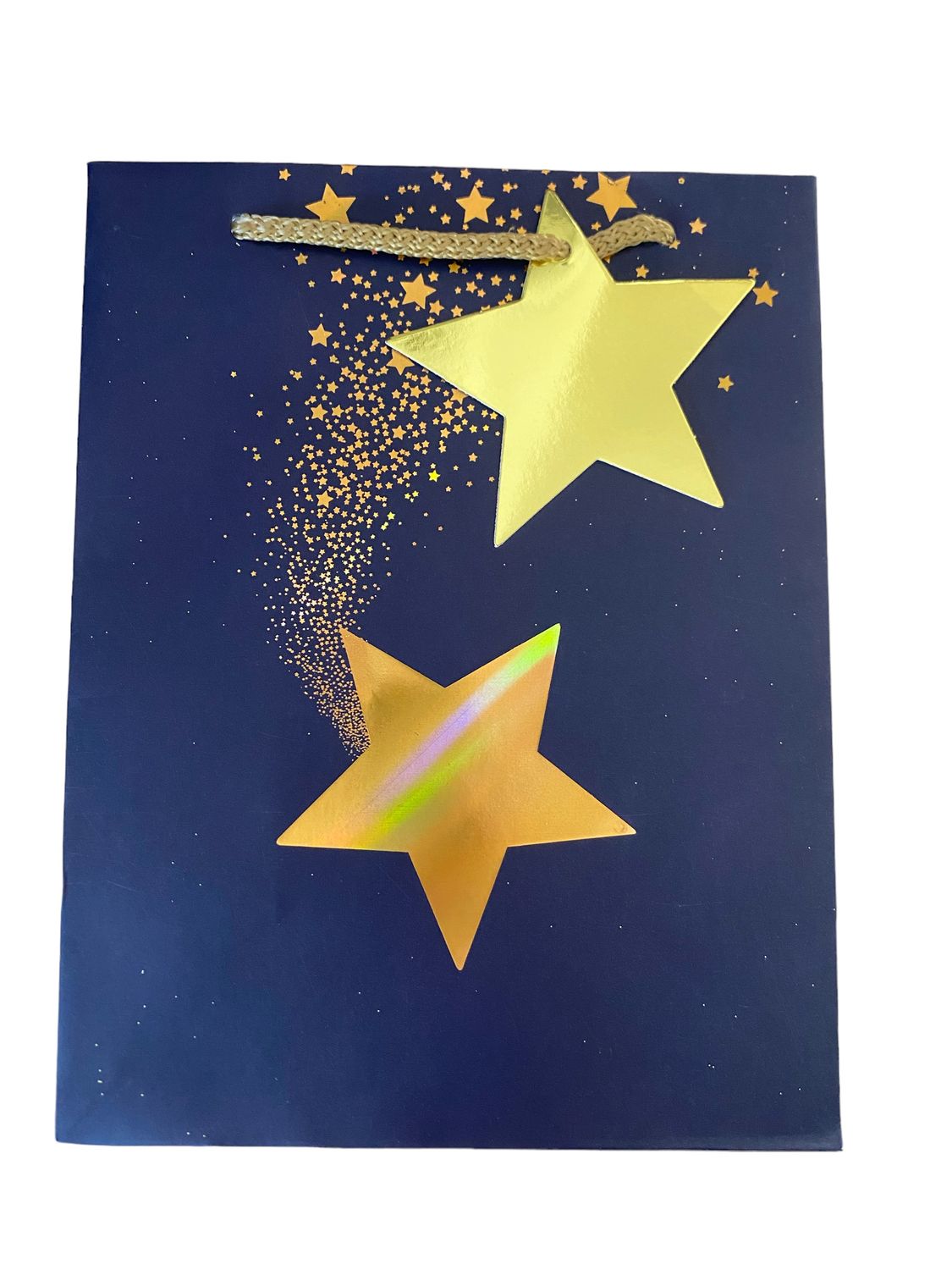 Large Gold Star Navy Blue Large Gift Bag PK3 (R22.50 Each)