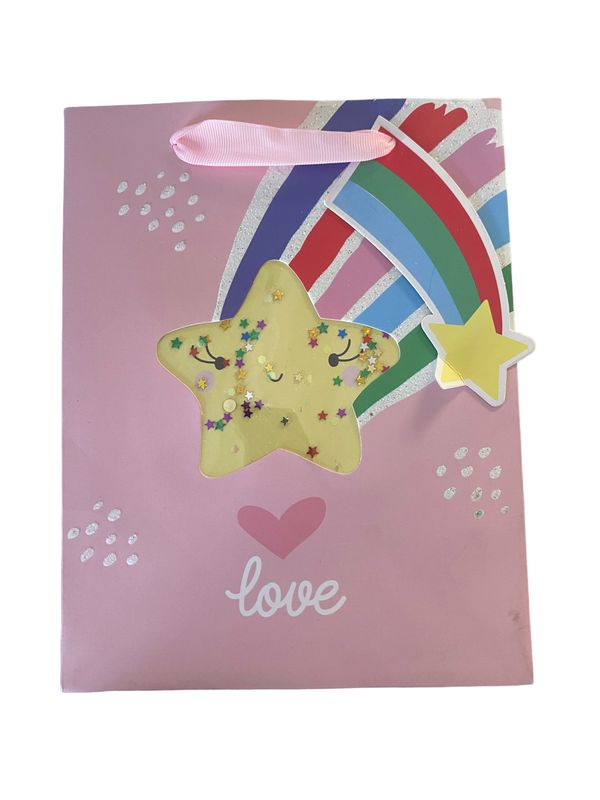 Love Star Rainbow Medium Gift Bag PK3 (R20 Each)