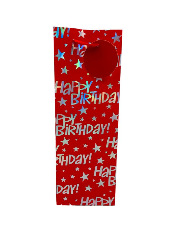 Wine Bag - Happy Birthday Red PK3 (R9 Each)