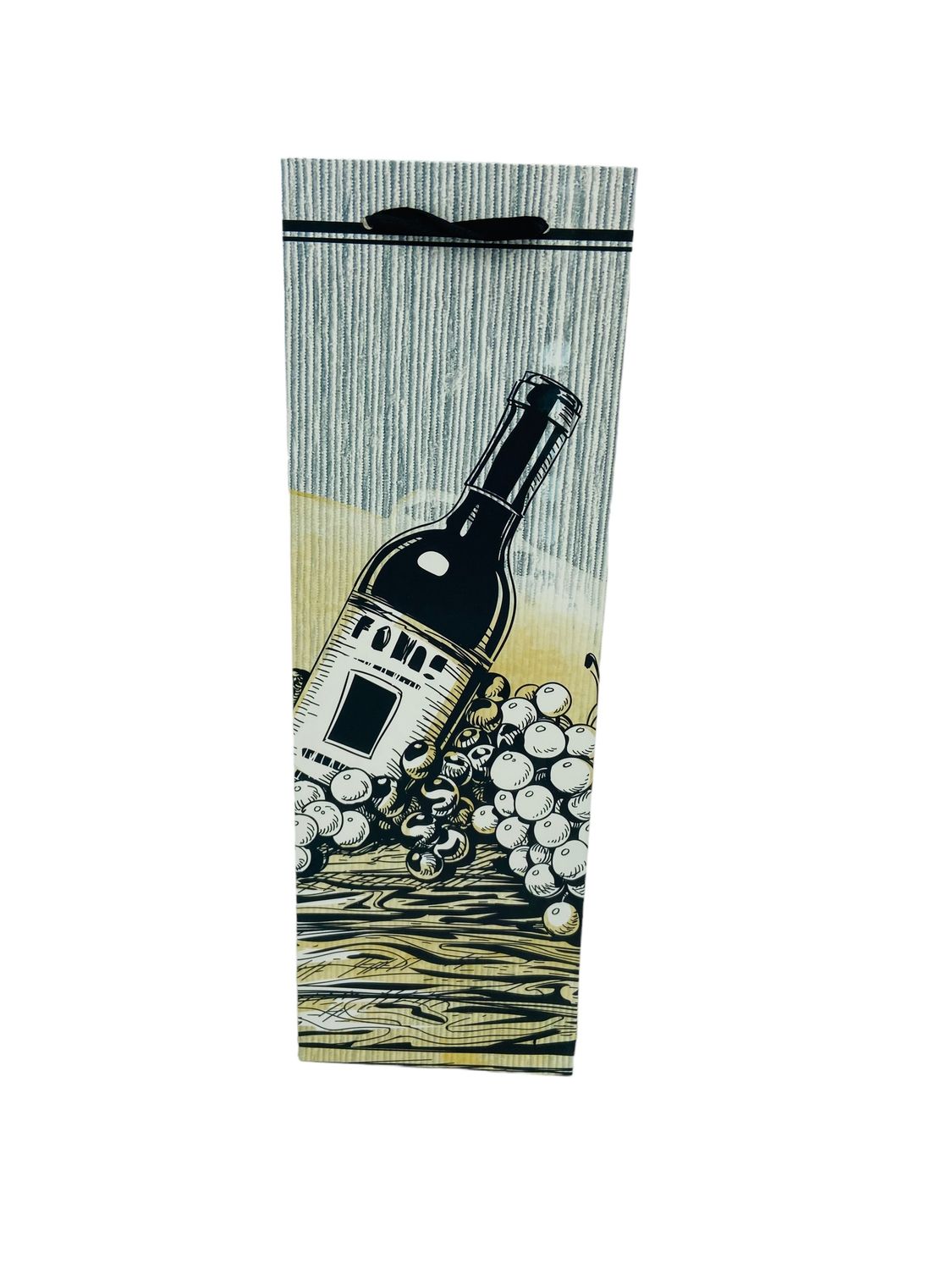 Grey Stripe with Yellow Bottle  Wine bag PK3 (R10.50E)