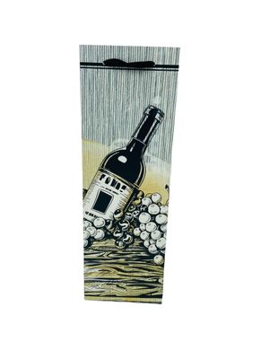 Grey Stripe with Yellow Bottle  Wine bag PK3 (R10.50E)
