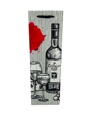 Grey Stripe with Red Bottle Wine bag PK3 (R10.50)