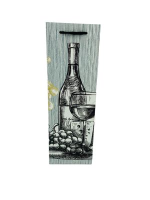 Grey Stripe with a Touch of Yellow Bottle Wine bag PK3 (R10.50)