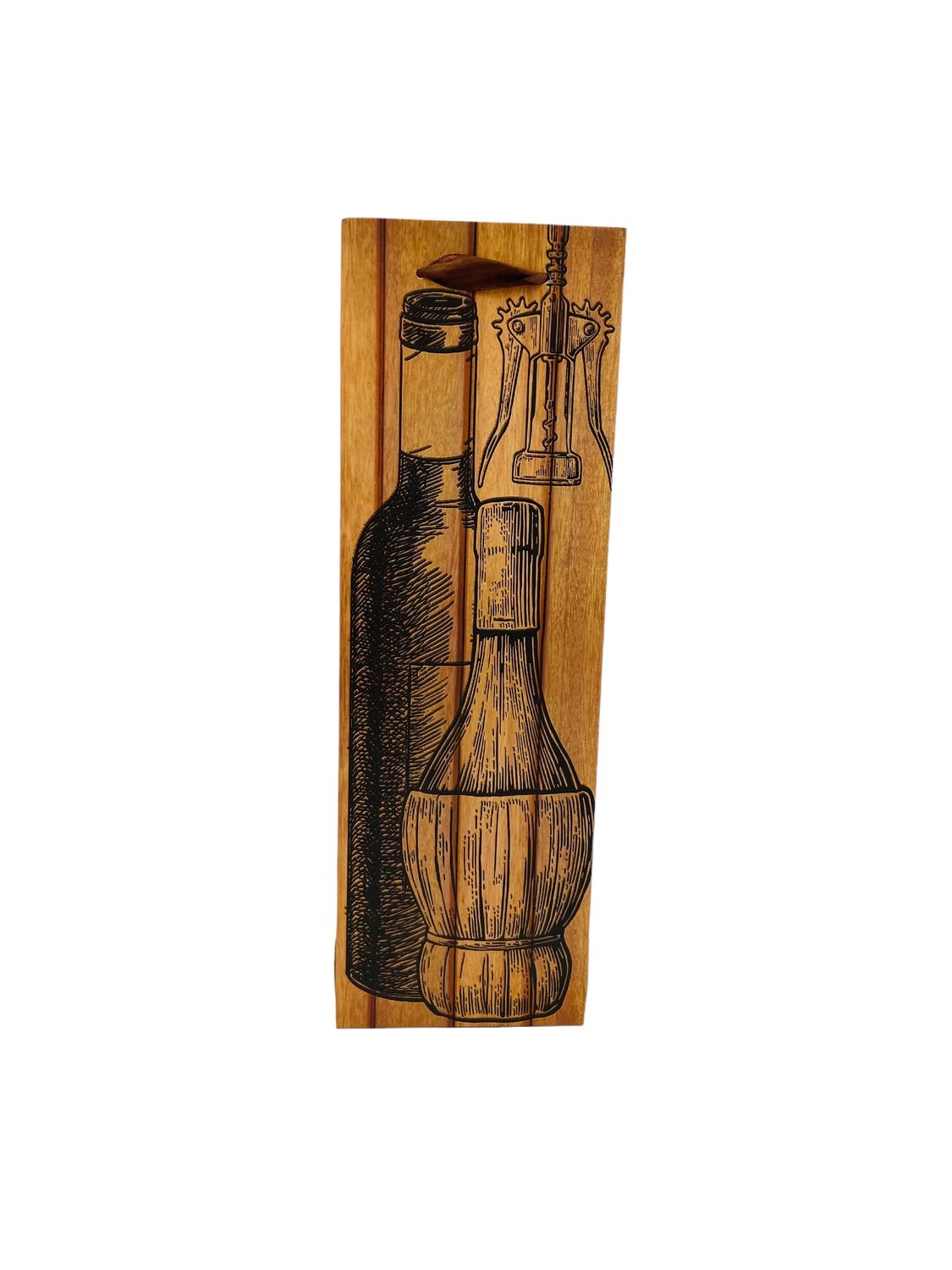 Wine Bottle With Cock Screw Wood wine Bag PK3 (R10.50 Each)