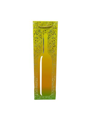 Yellow Wine Bottle with Silver Stars and Dots Wine Bag PK3 (R10.50 Each)