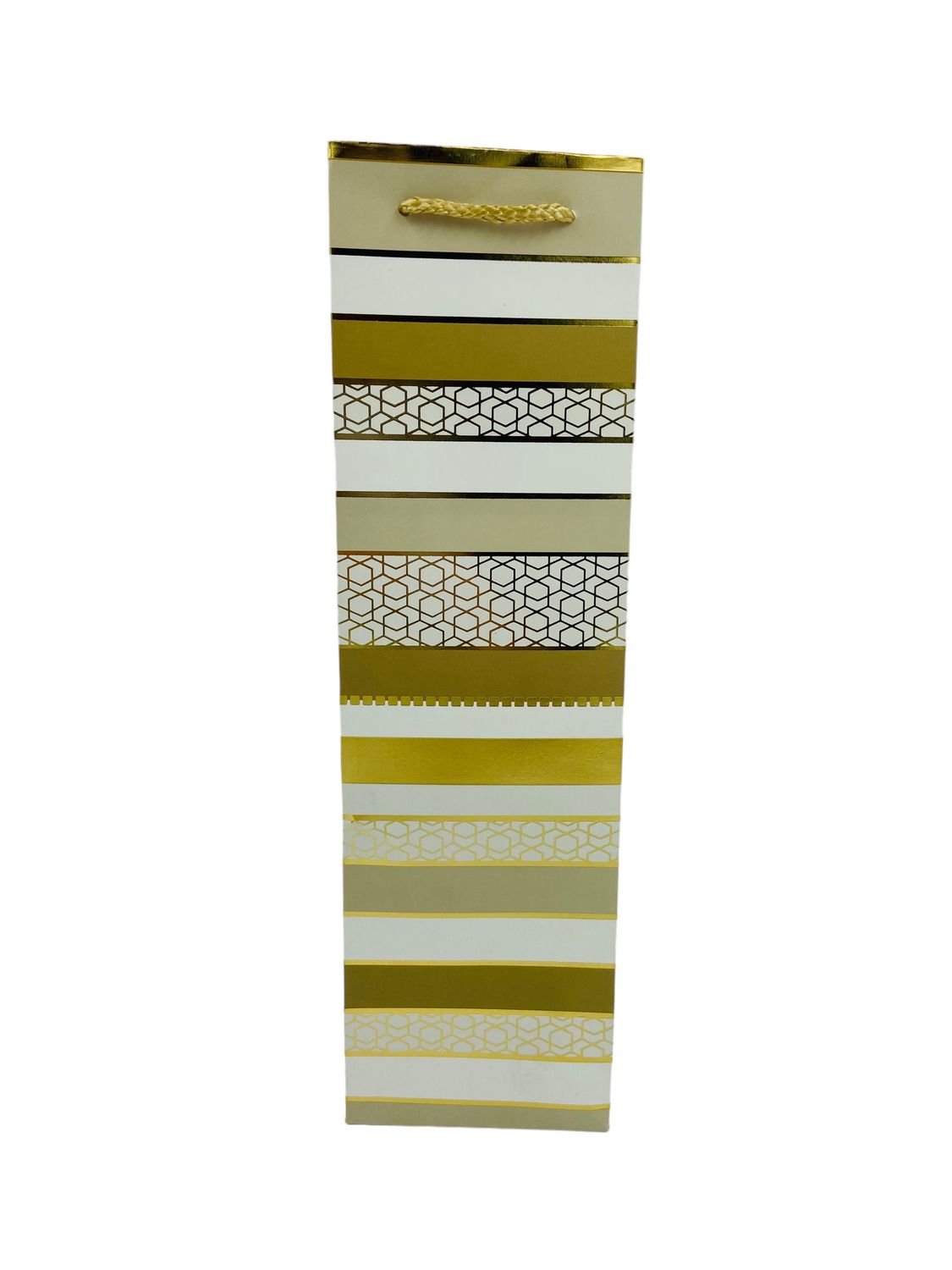 Gold with Geometric Lines Wine Bag PK3 (R11.50 Each)