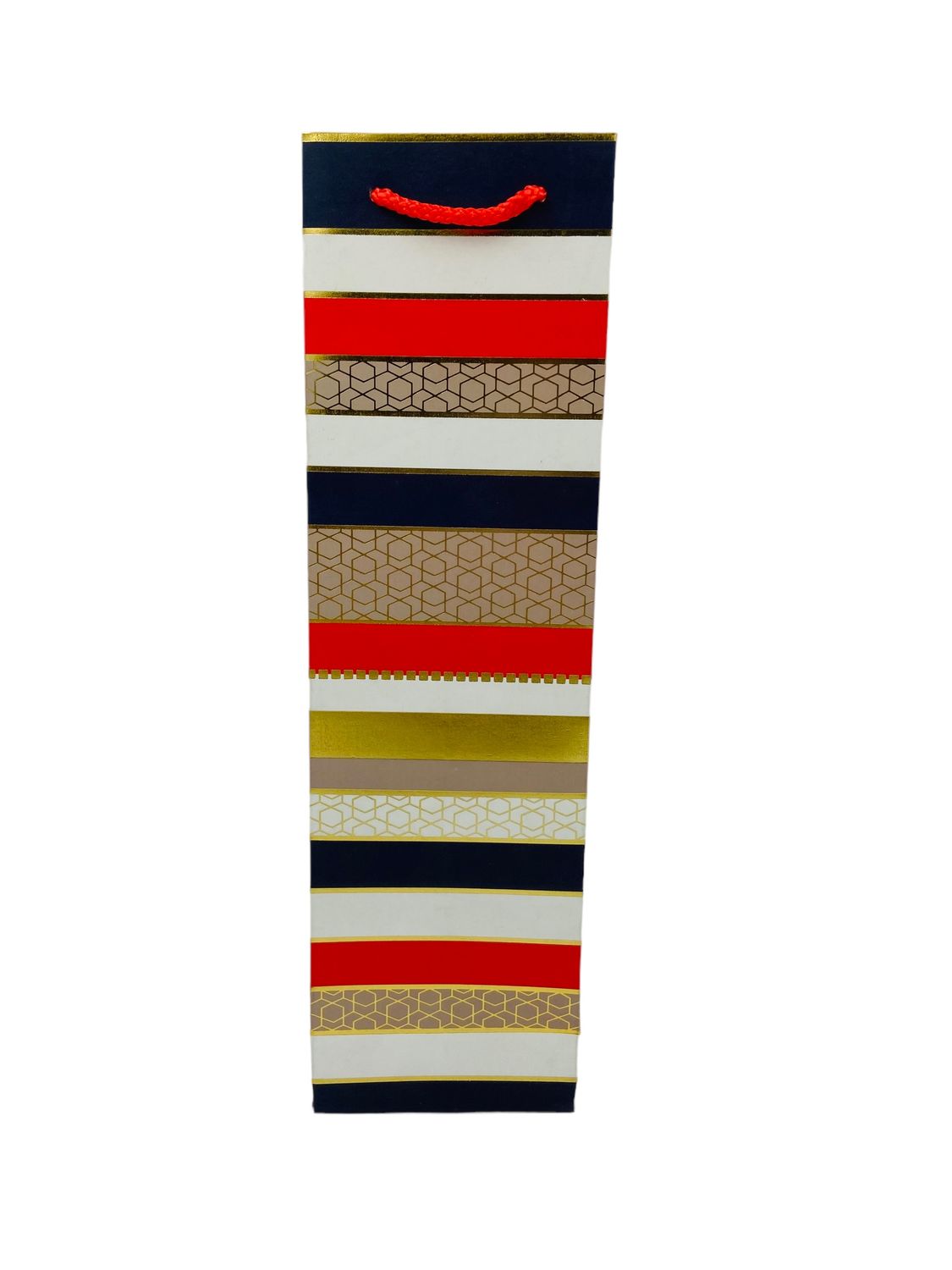 Red with Geometric Lines Wine Bag PK3 (R11.50 Each)