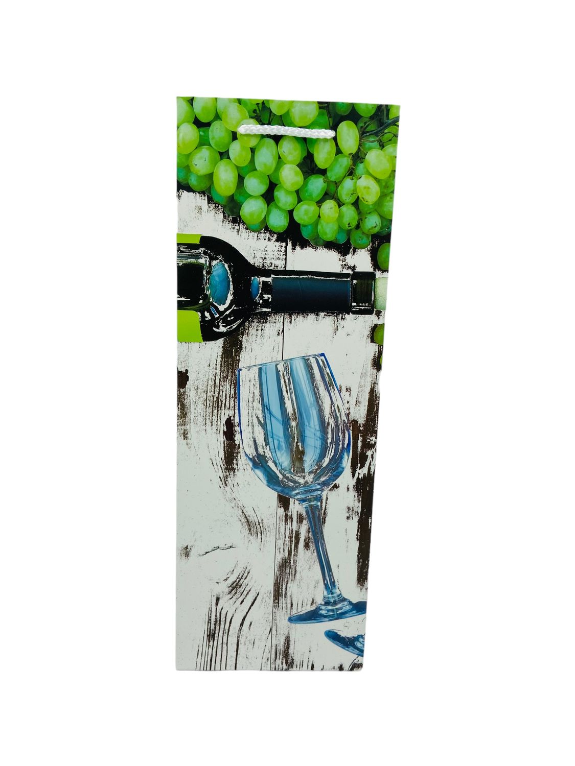 Black &amp; White Wood Green Grapes - Wine Bag  PK3 (R10.50 Each)