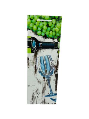 Black &amp; White Wood Green Grapes - Wine Bag  PK3 (R10.50 Each)