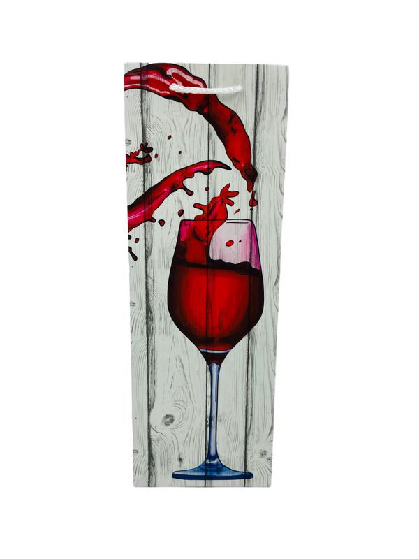 Black &amp; White Wood Red Wine - Wine Bag  PK3 (R10.50 Each)