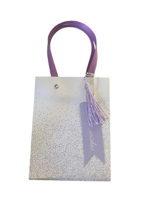 Best Wish White with Purple Glitter Small Gift Bag PK3 (R13.50 Each)