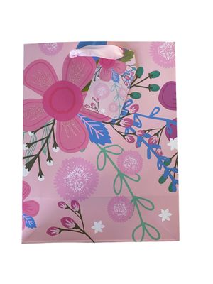 Flowers Peach Background Small Gift Bag PK3 (R17.50 Each)