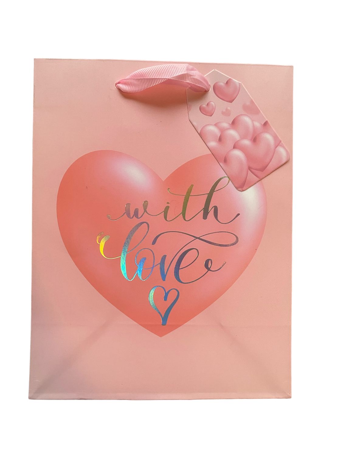 With Love Peach Medium Gift Bag PK3 (R19.50 Each)