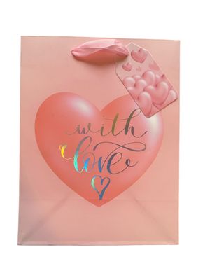 With Love Peach Large Gift Bag PK3 (R25 Each)