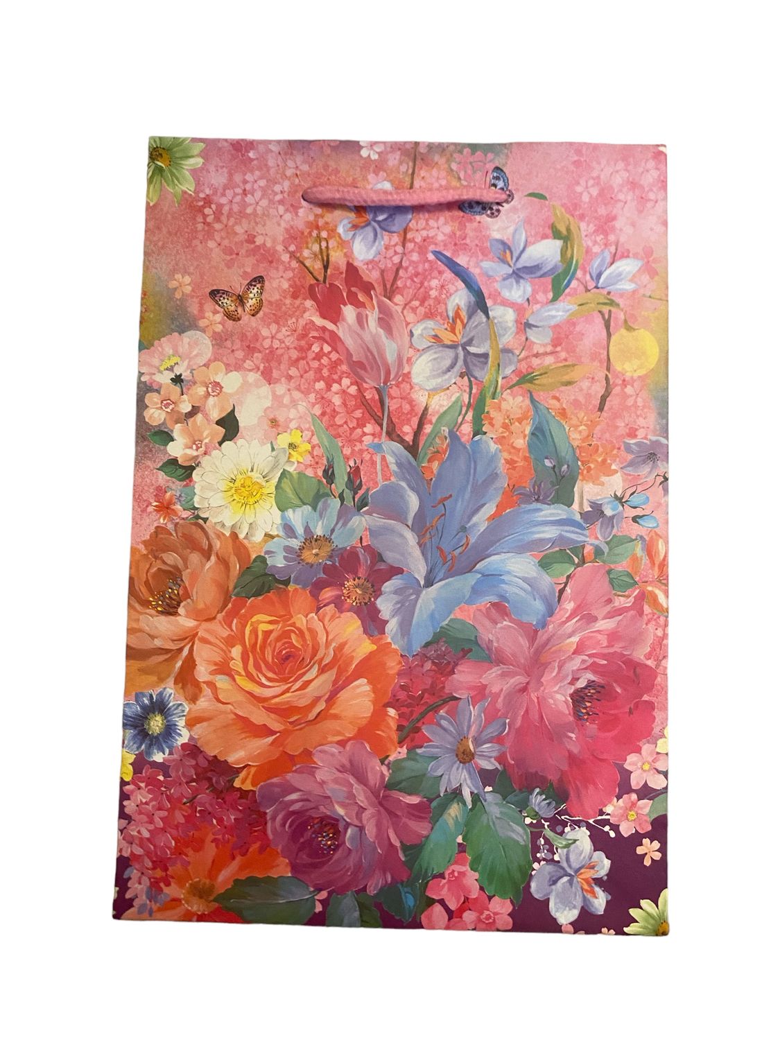 Flower Pink Small Gift Bag PK3 (R8.50 Each)