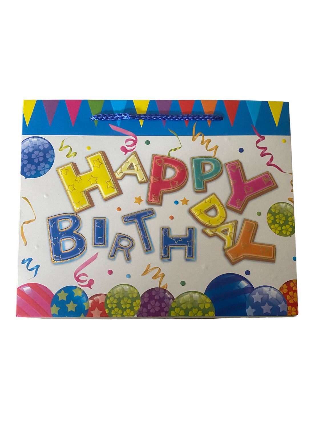 Happy Birthday White Small Rectangular Gift Bag PK3 (R10.50 Each)