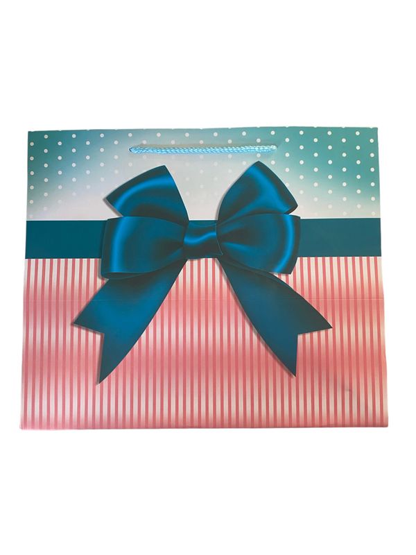 Blue Bow Rectangular Large Gift Bag PK3 (R25 Each)