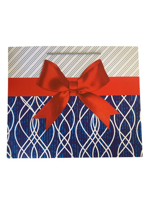 Red Bow Rectangular XLarge Gift Bag PK3 (R32.50 Each)