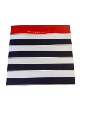 Striped men&#39;s Silver &amp; White Extra Small Gift Bag PK3 (R8.50 Each)