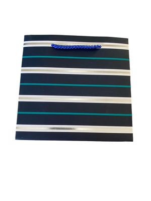 Striped men&#39;s White Silver &amp; Light Blue Extra Small Gift  Bag PK3 (R8.50 Each)