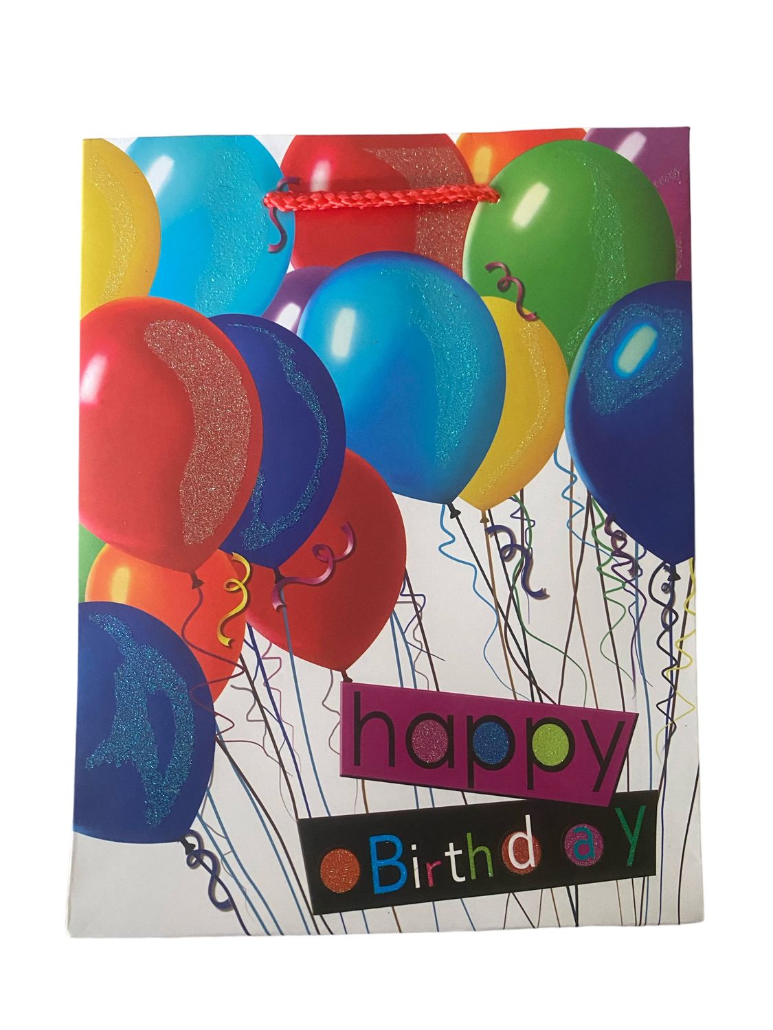 Happy Birthday Balloons White Small Gift Bag PK3 R10.50 Each