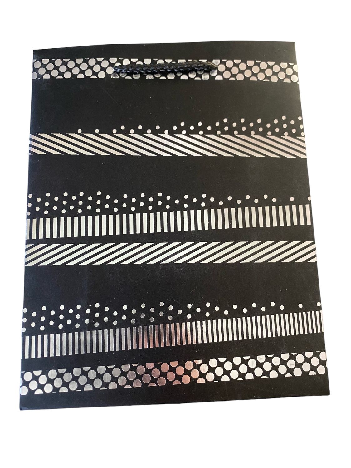 Silver Lines and Dots Large Gift Bag PK3 (R20 Each)