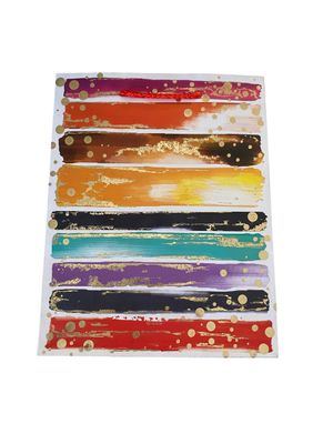 White Multi-coloured Stripes with Dots Small Gift Bag  PK3 (R10.50 Each)