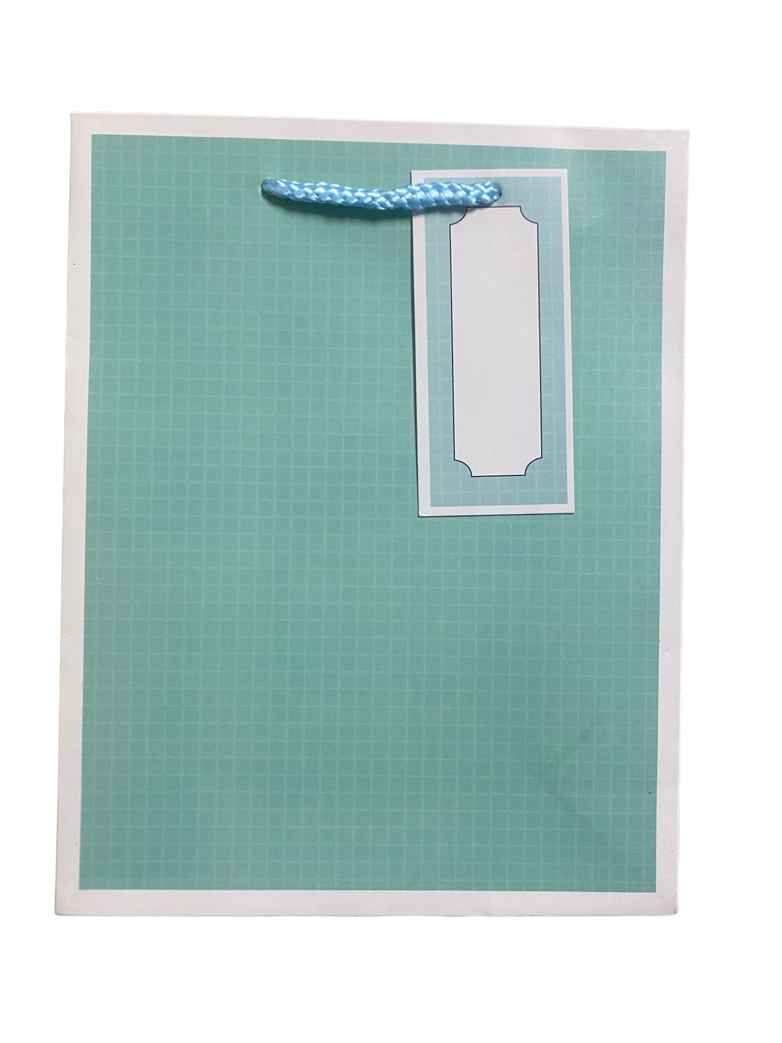 Turquoise Green Squares Large Gift Bag PK3 (R17.50 Each)