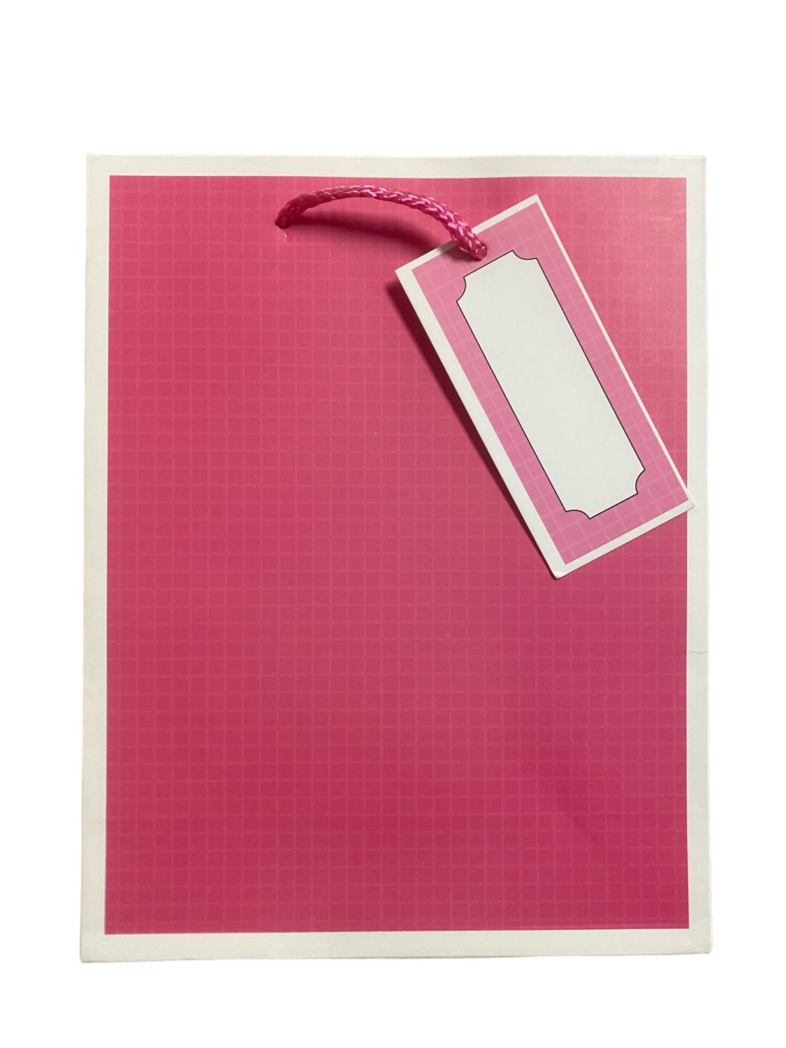 Pink Squares Medium Gift Bag PK3 (R15.50 Each)