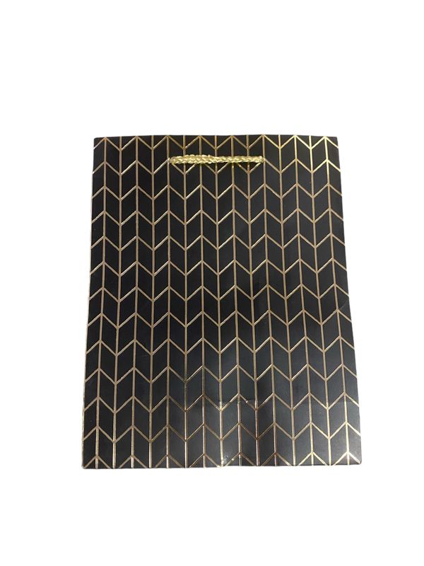 Gold Zig Zag Lines Small Gift Bag PK3 (R10.50 Each)