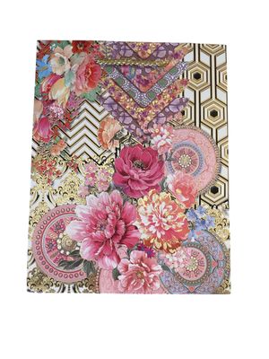 Flowers with Gold &amp; Black Zig Zag &amp; Hexagon Background Large Gift Bag PK3 (R20 Each)