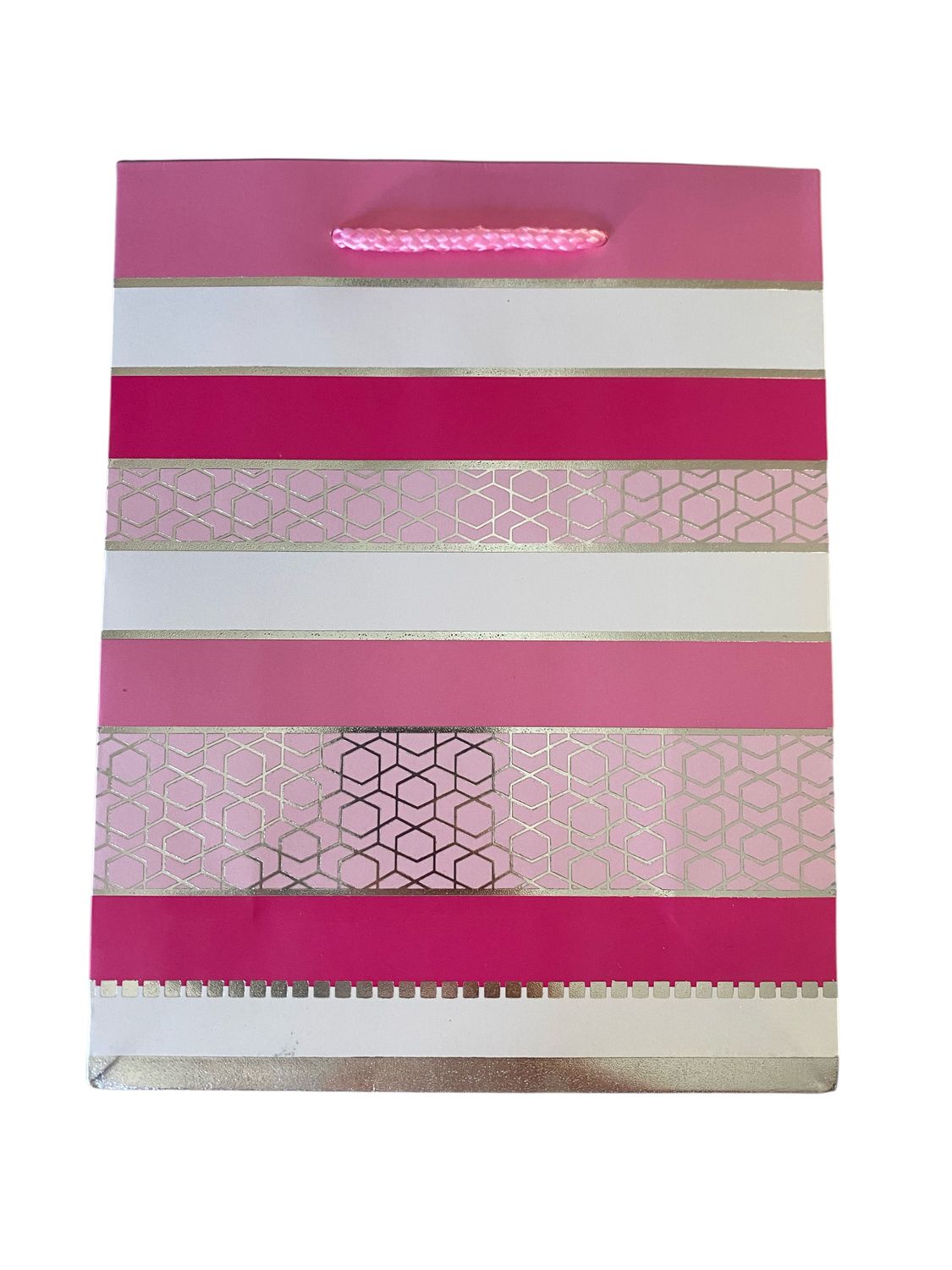 Pink with Geometric Lines Large Gift Bag PK3 (R20 Each)