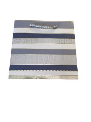 Grey with Geometric Lines Large Gift Bag PK3 (R20 Each)