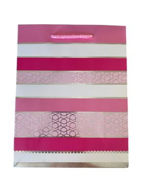 Pink with Geometric Lines Extra Large Gift Bag  PK3 (R35 Each)