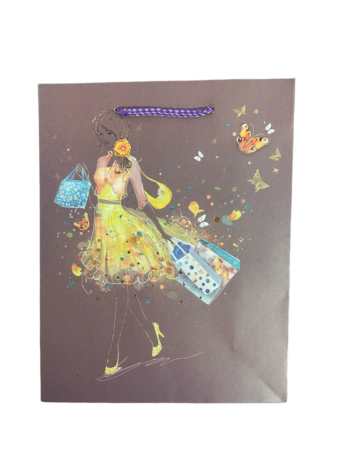 Lady In Yellow Dress Medium Gift Bag PK3 (R15.50 Each)