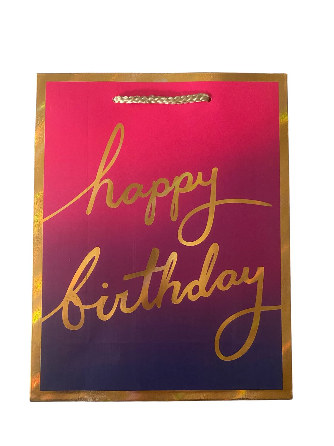 Happy Birthday Gold Boarders Purple Small Gift Bag PK3 (R10.50 Each)