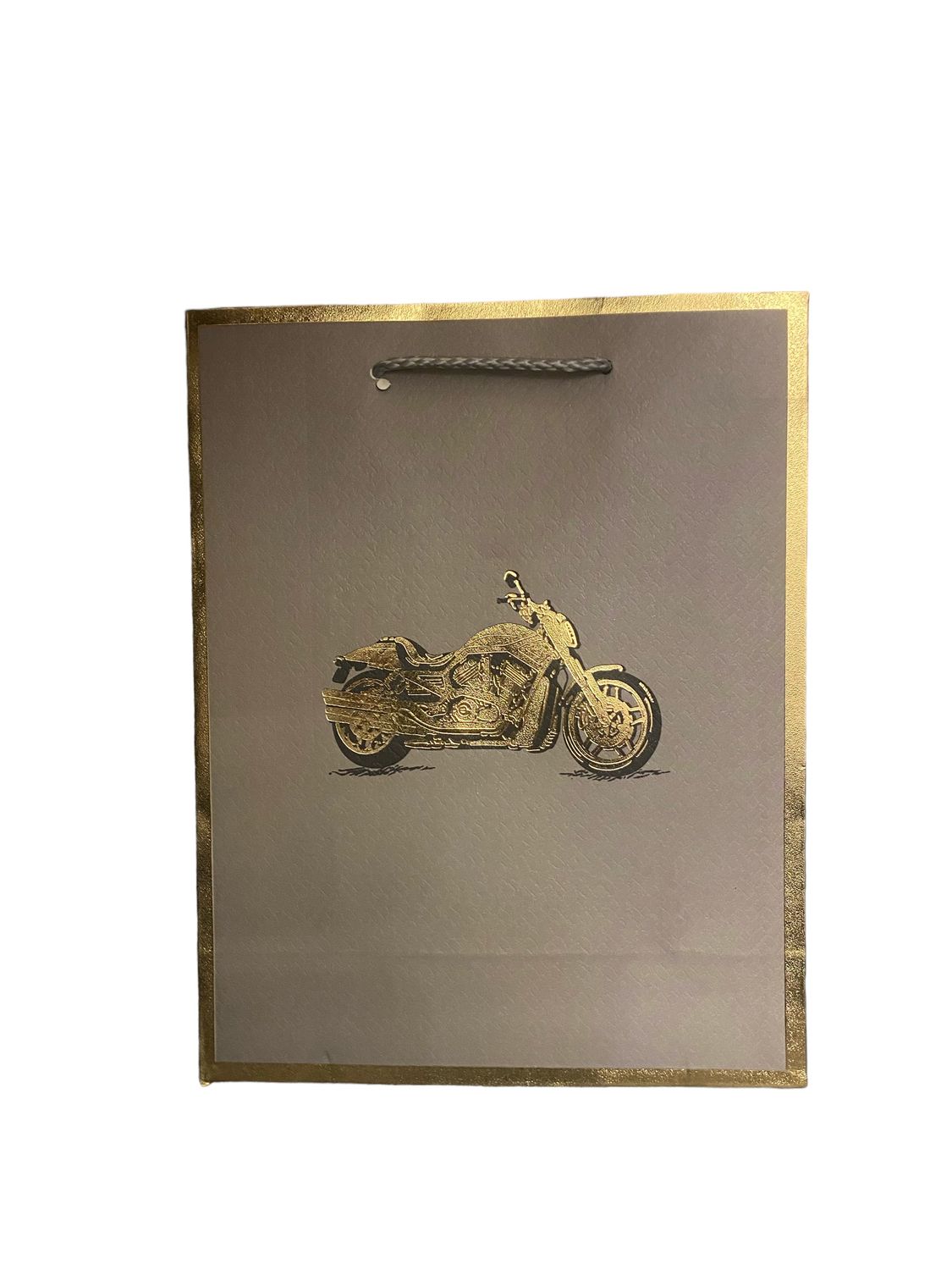 Grey with Gold Boarder Motorbike Large Gift Bag PK3 (R20 Each)