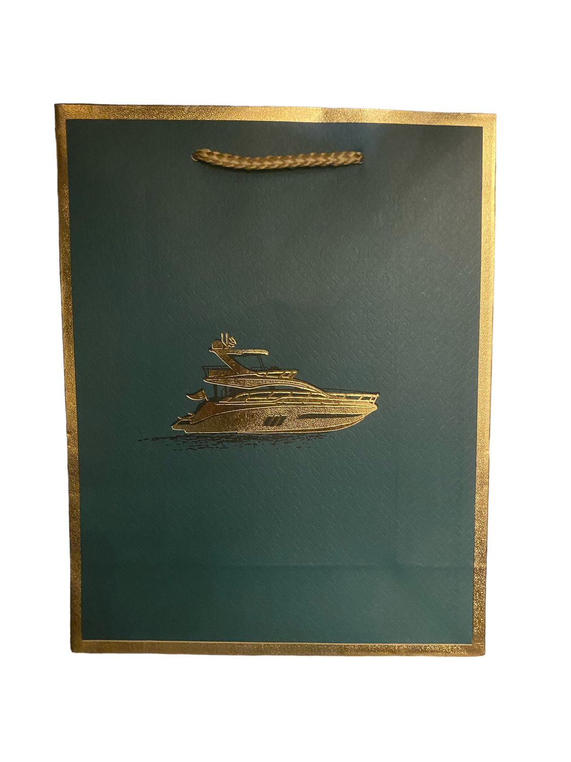 Green with Gold Boarder Yacht Small Gift Bag PK3 (R10.50 Each)
