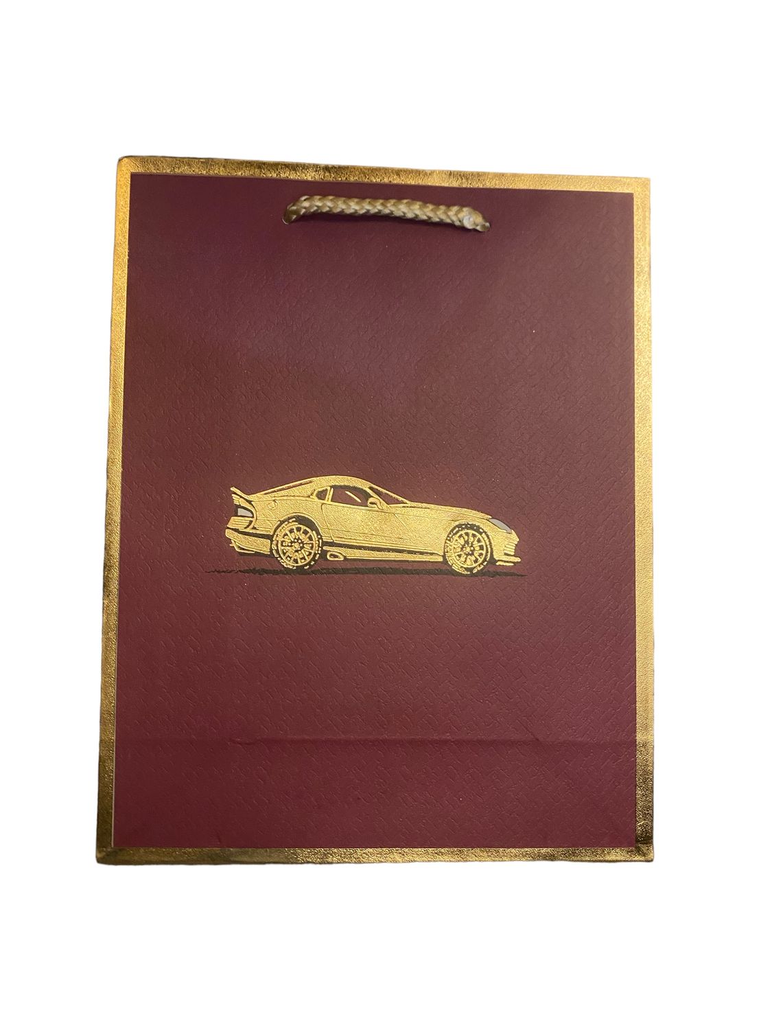 Maroon with Gold Boarder Car Medium Gift Bag PK3 (R15.50 Each)