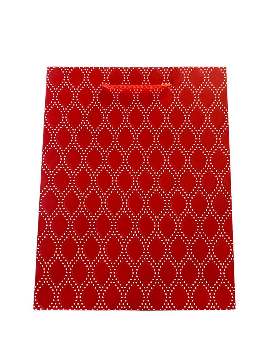 Oval Shape &amp; Dots Red Gift Bag Large PK3 (R20 Each)