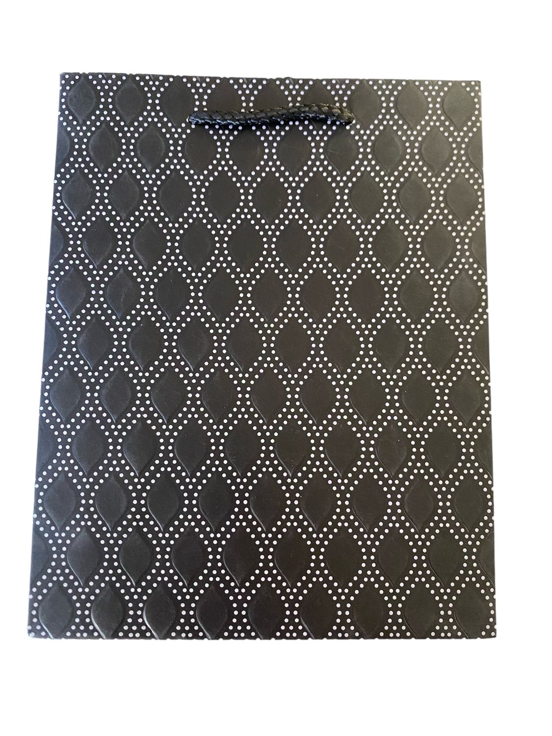 Oval Shape &amp; Dots Black Gift Bag Large PK3 (R20 Each)