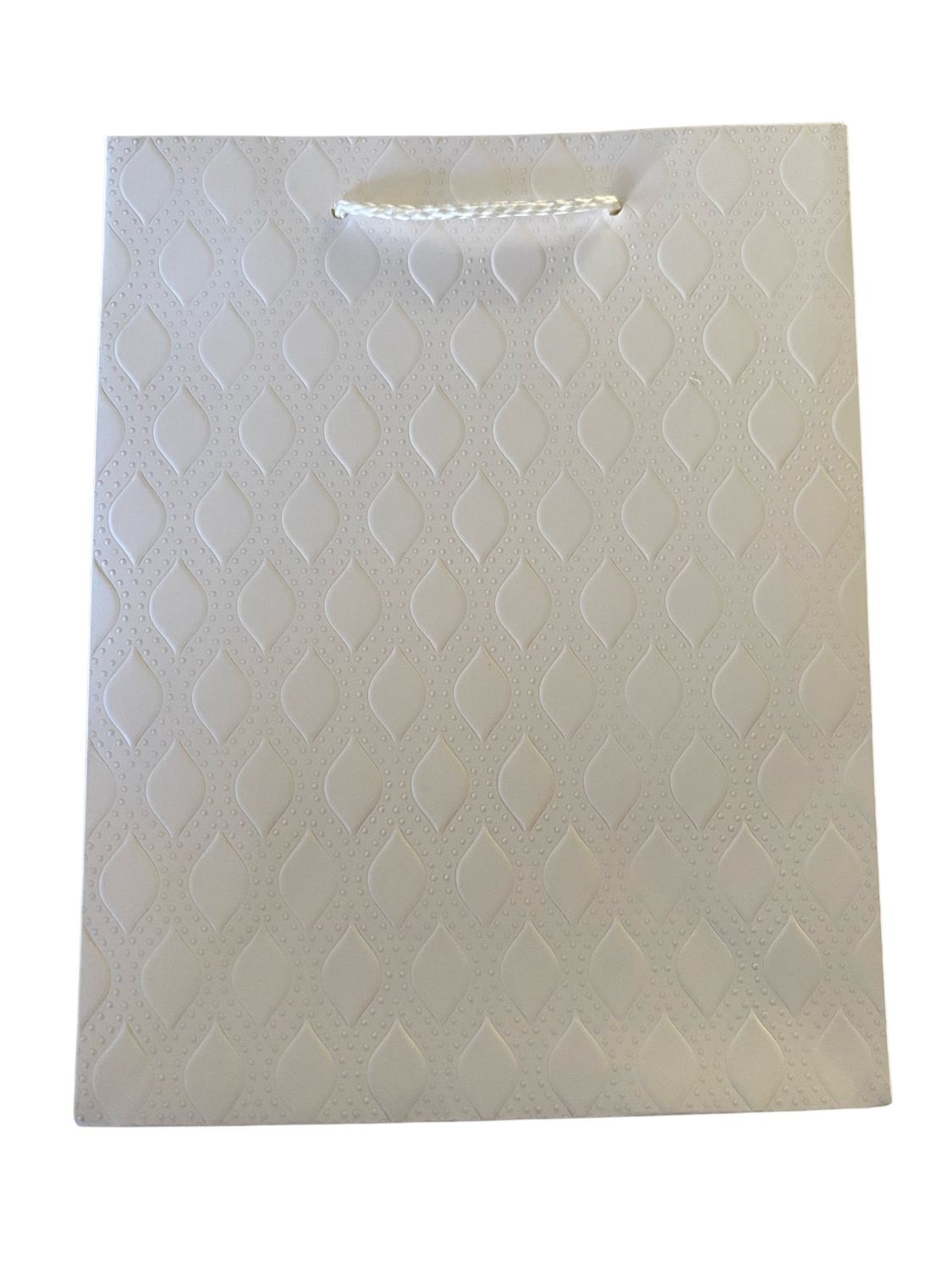 Oval Shape &amp; Dots White Gift Bag Large PK3 (R20 Each)