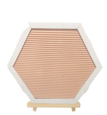 Letter Board Hexagon White With Easel Peach 25X28CM