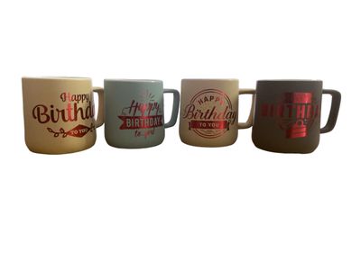 Happy Birtday Mugs (Set of 4) R55 Each