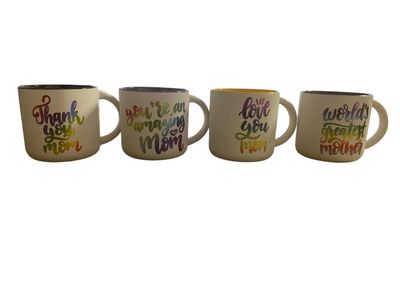 Multicoloured Mom Mug (Set of 4) R50 Each
