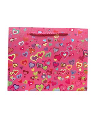 Hearts Pink Medium Gift Bag PK3 (R15.50 Each)