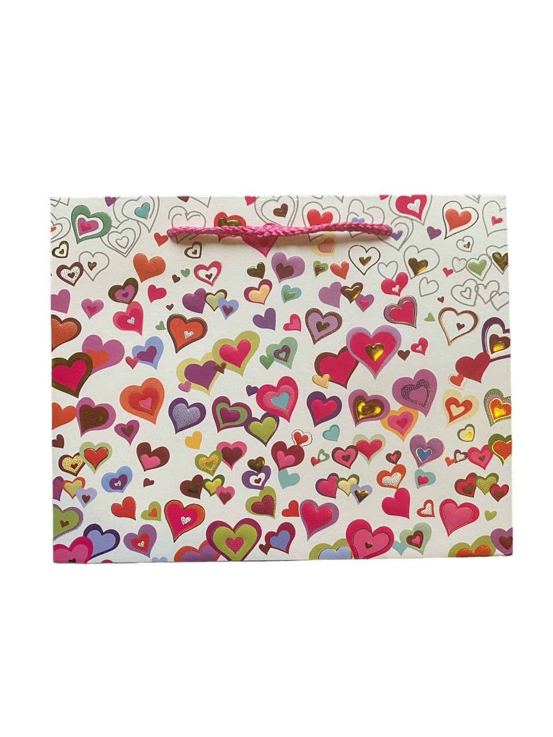 Hearts White Small Rectangular Gift Bag PK3 (R10.50 Each)
