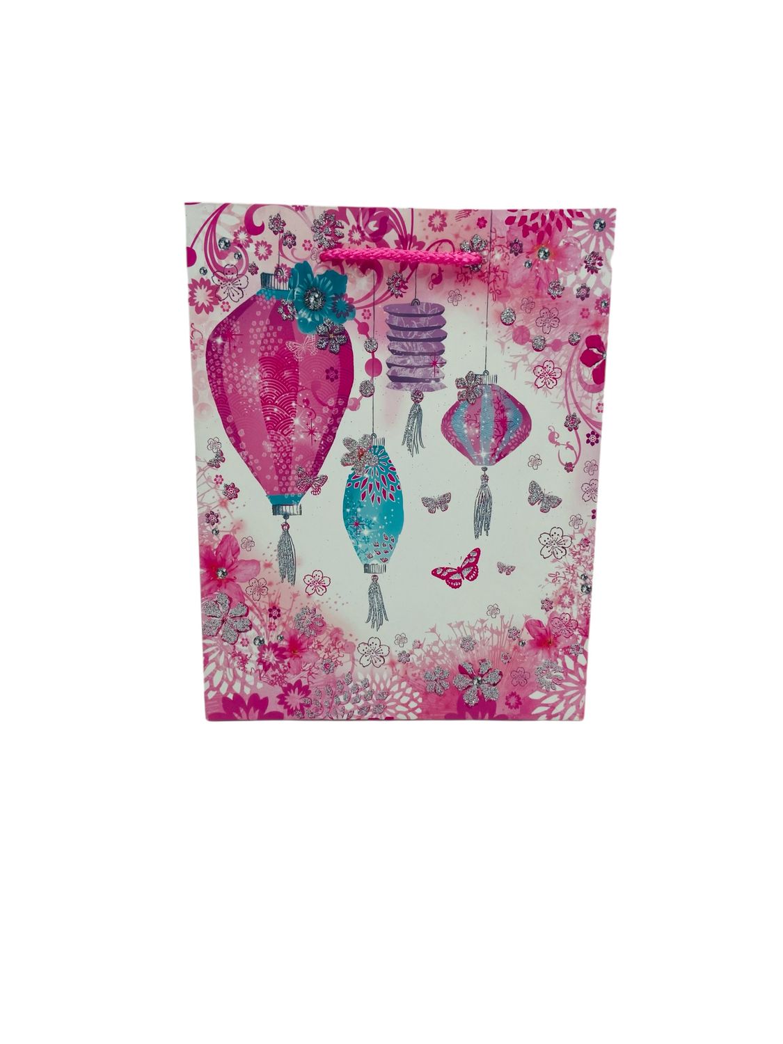 Lanterns and Flowers with Glitter Small Gift Bag (Set of 4 R10.50 E)