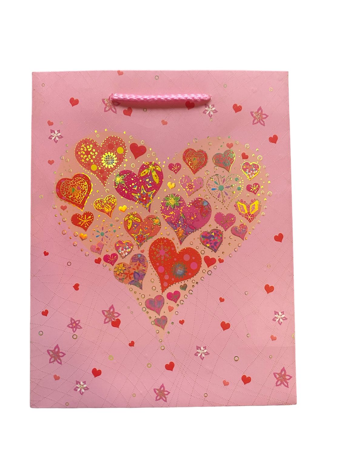 Hearts Pink  Medium Gift Bag PK3 (R15.50 Each)